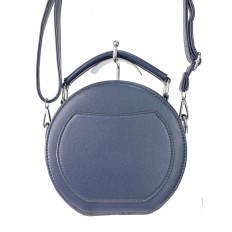 На фото 3 - Круглая женская сумочка из искусственной кожи, цвет тёмно-синий
