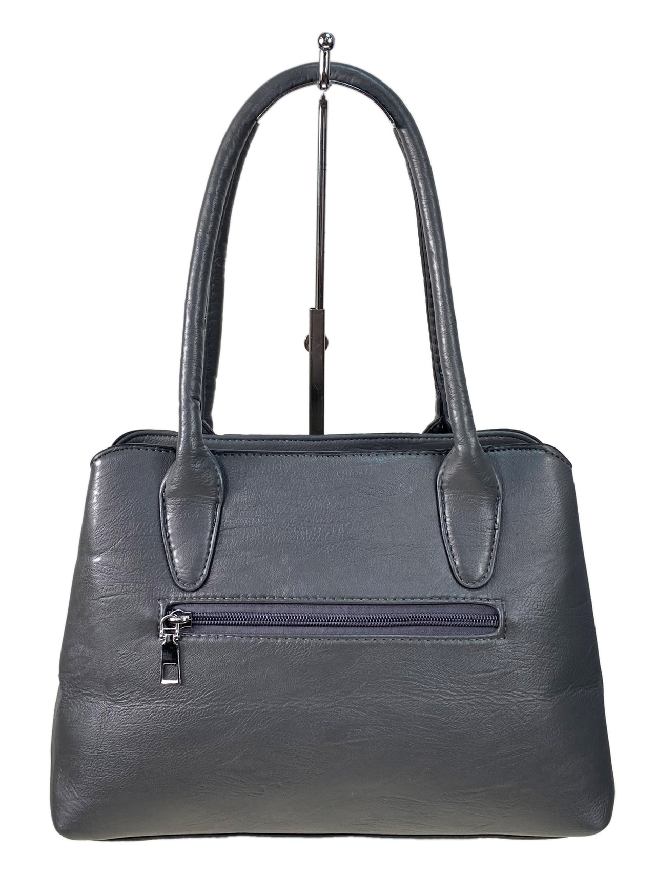На фото 2 - Женская сумка из искусственной кожи цвет серый
