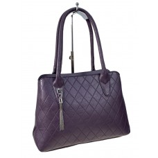 На фото 1 - Женская сумка из искусственной кожи цвет фиолетовый
