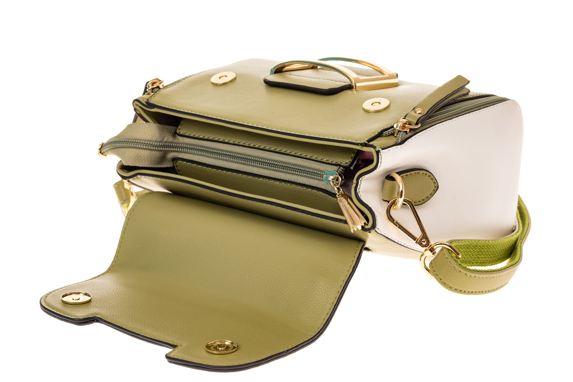 На фото 3 - Летняя сумка-портфель из искусственной кожи, цвет зеленый