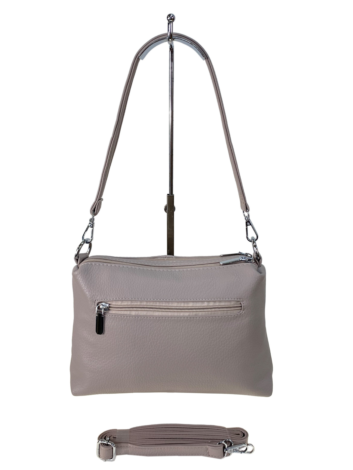 На фото 2 - Женская сумка из искусственной кожи цвет светло серый