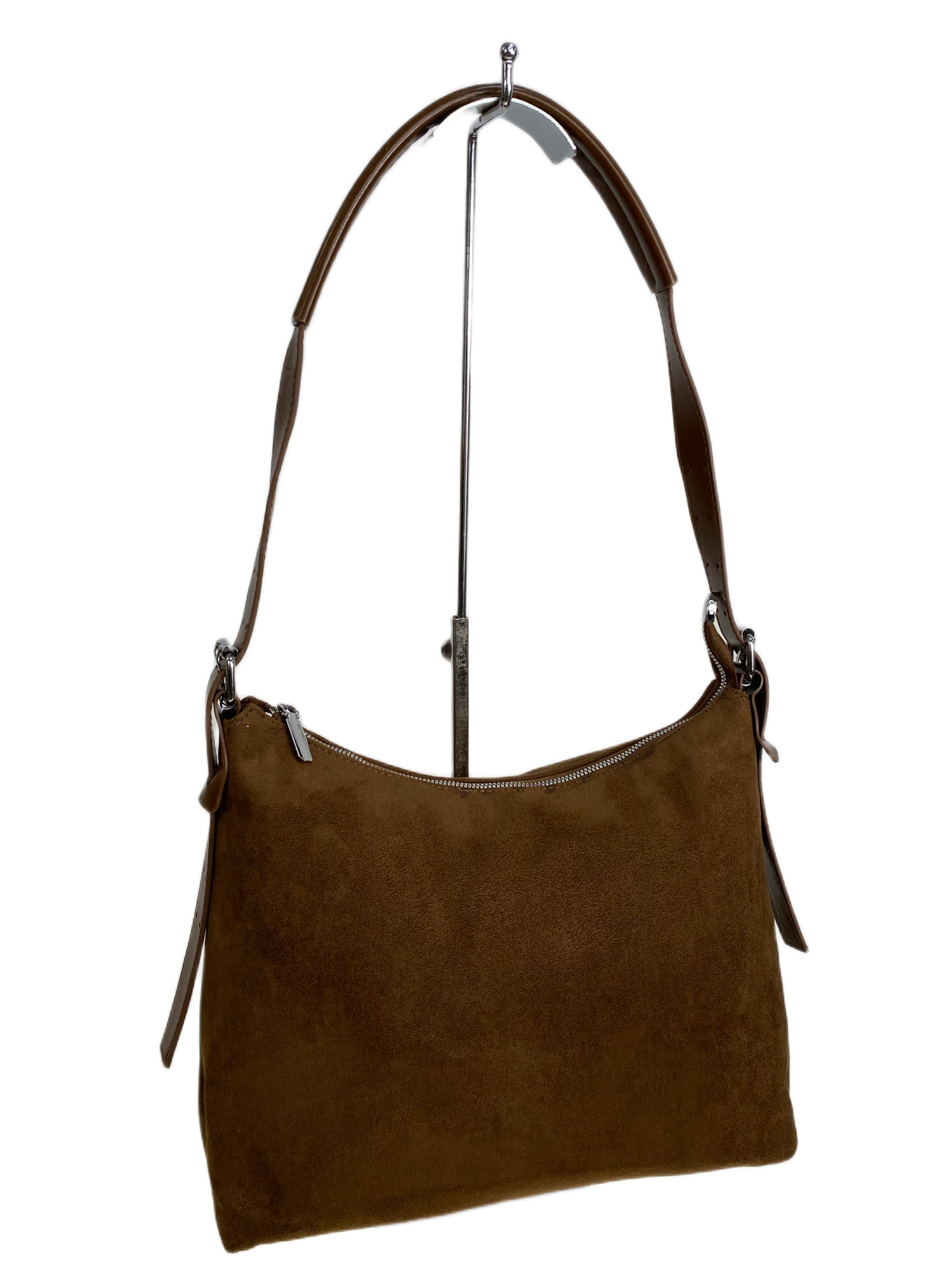 На фото 2 - Женская сумка из искусственной замши, цвет шоколад