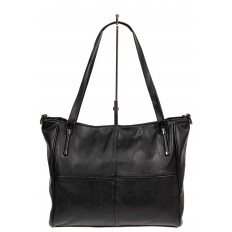 На фото 2 - Классическая женская сумка из экокожи, цвет чёрный