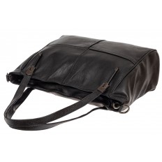 На фото 4 - Классическая женская сумка из экокожи, цвет чёрный