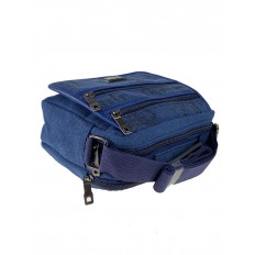 На фото 3 - Мужская сумка из брезентовой ткани, цвет джинсовый