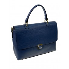 На фото 1 - Небольшая женская сумка из натуральной кожи, цвет синий