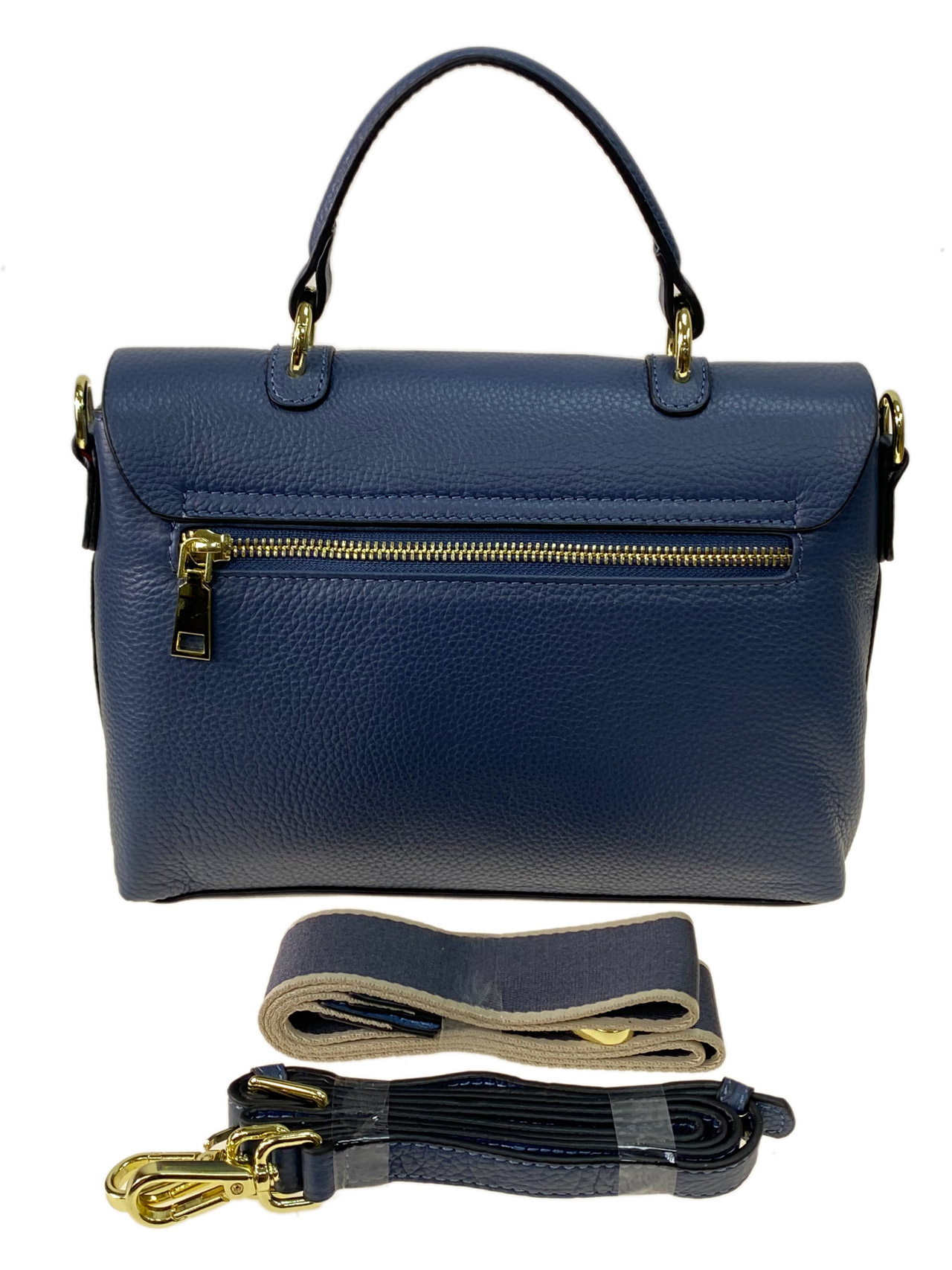 На фото 3 - Небольшая женская сумка из натуральной кожи, цвет синий