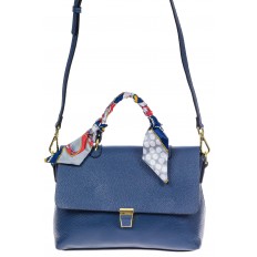 На фото 2 - Женская сумка-портфель из натуральной кожи, цвет синий