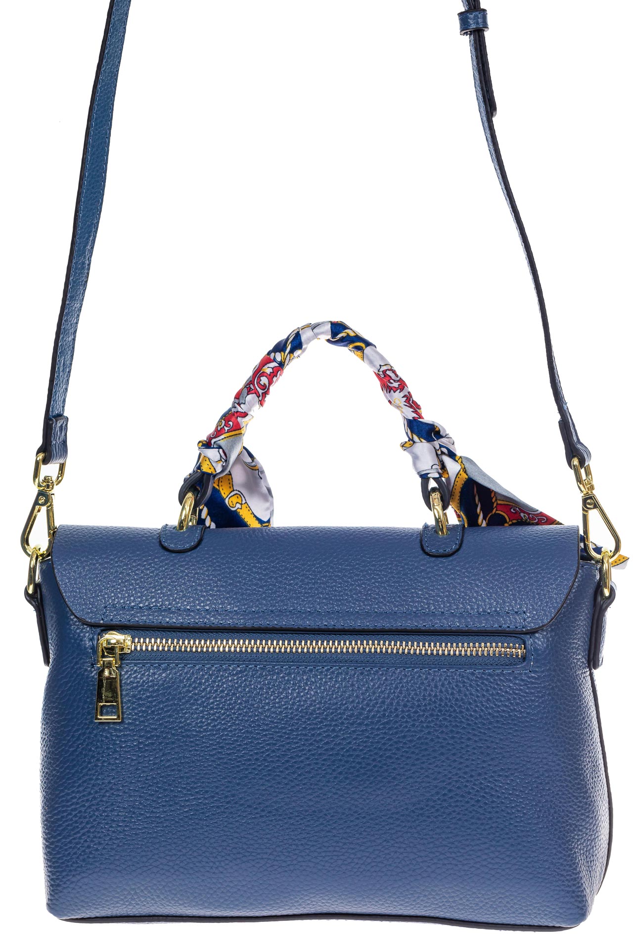 На фото 3 - Женская сумка-портфель из натуральной кожи, цвет синий