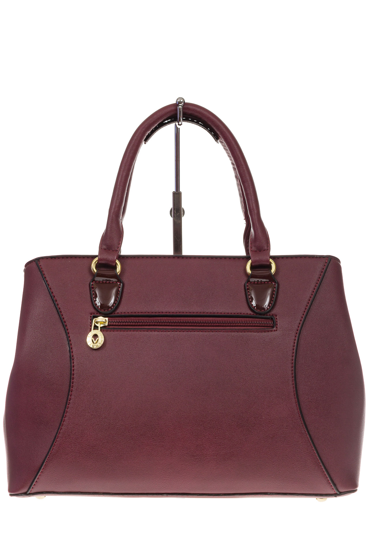 На фото 3 - Классическая женская сумка из искусственной кожи, цвет бордо