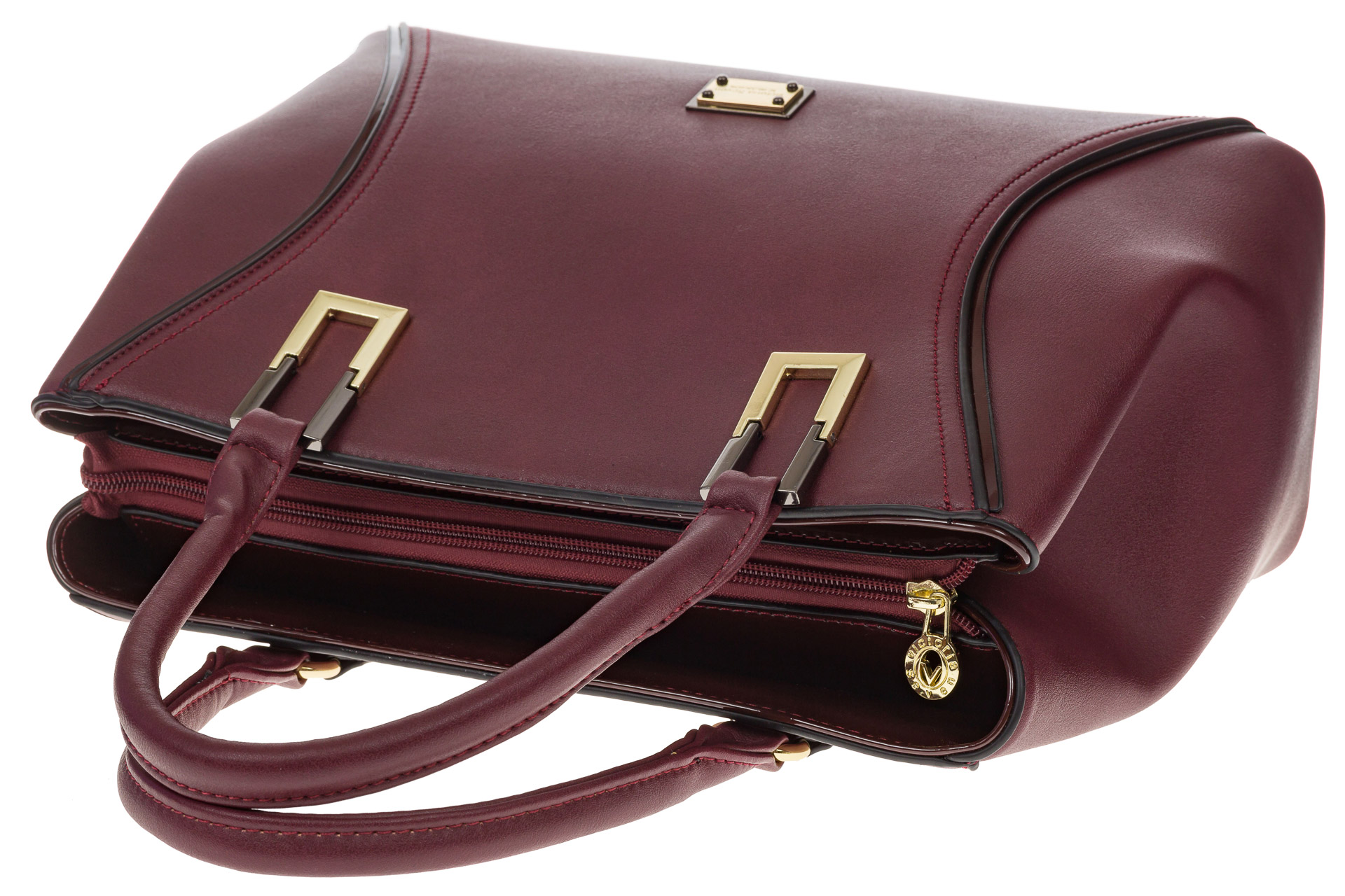 На фото 4 - Классическая женская сумка из искусственной кожи, цвет бордо