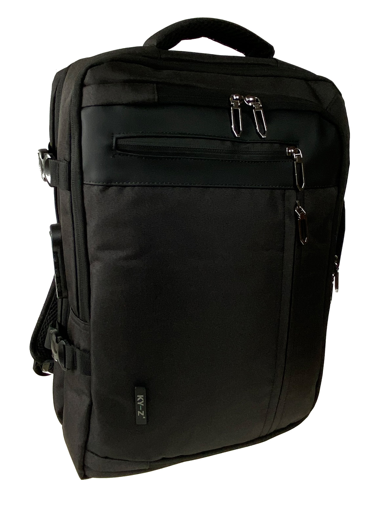 На фото 1 - Универсальный мужской рюкзак-трансформер из текстиля, цвет черный 