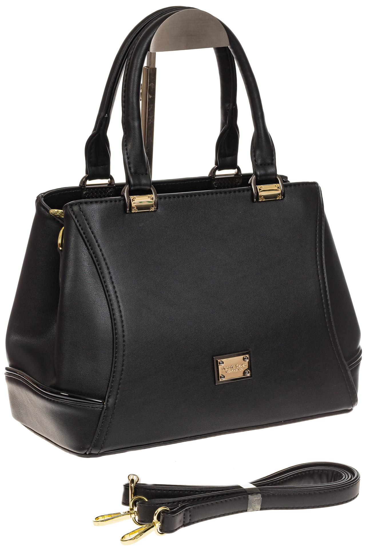 На фото 1 - Женская сумка, искусственная кожа, цвет черный