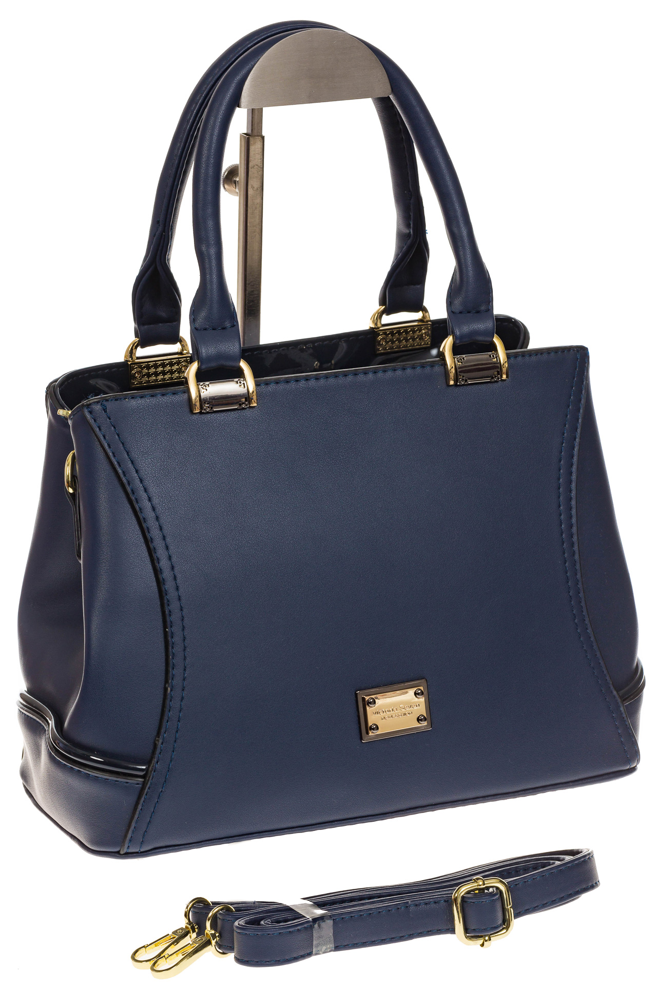 На фото 1 - Женская сумка, искусственная кожа, цвет синий