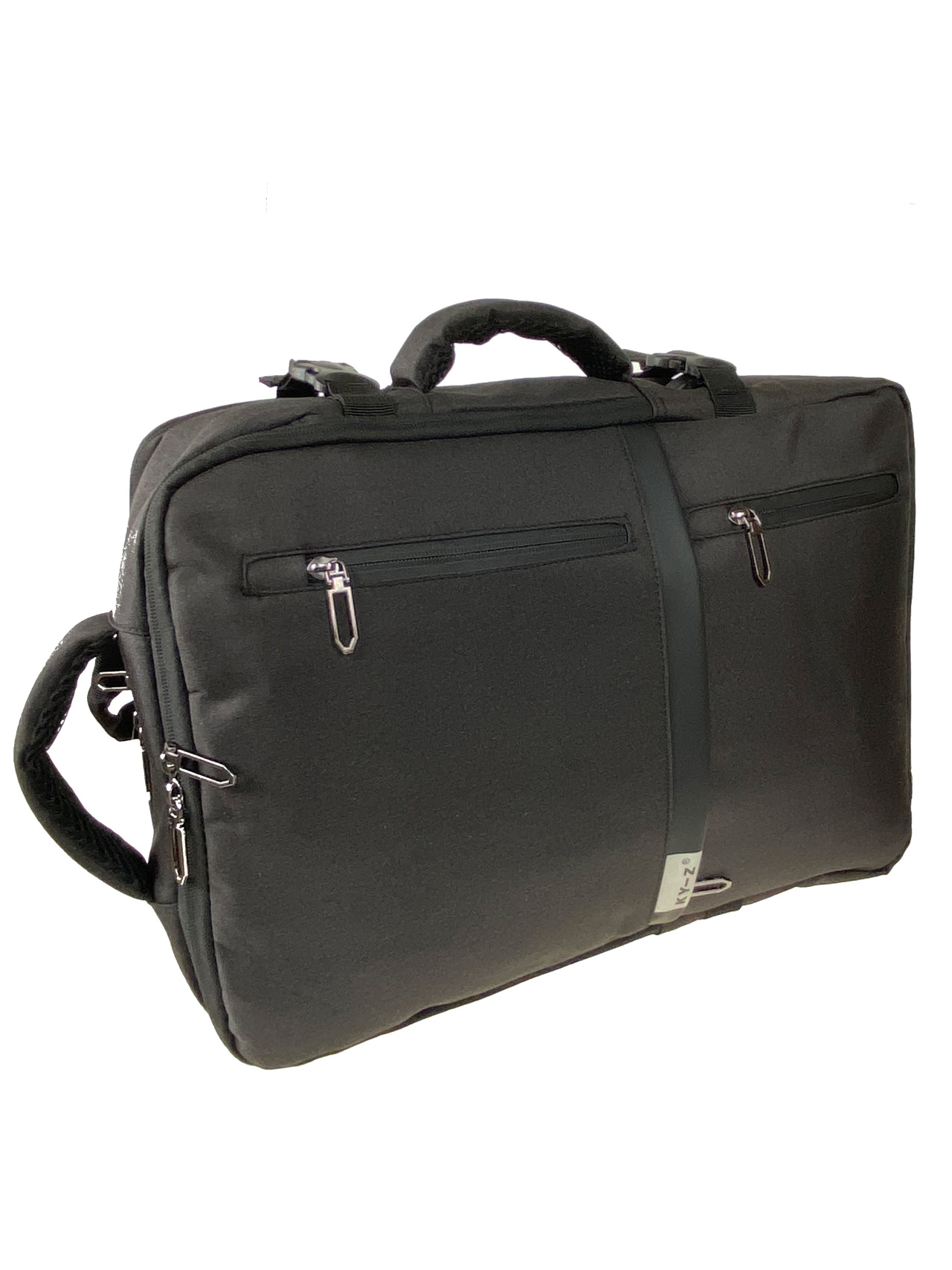 На фото 2 - Универсальный мужской рюкзак-трансформер из текстиля, цвет черный 