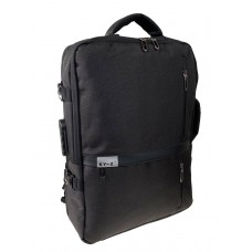 На фото 1 - Универсальный мужской рюкзак-трансформер из текстиля, цвет черный 