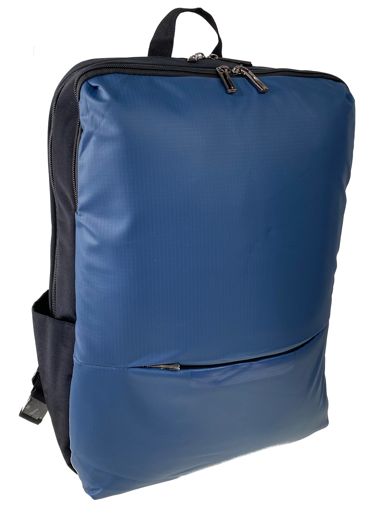 На фото 1 - Рюкзак мужской из текстиля, цвет черный с синим 