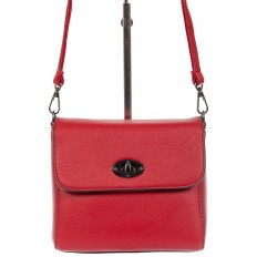 На фото 2 - Женская сумка кросс-боди из экокожи, красная 