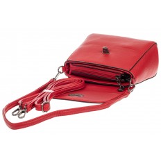 На фото 4 - Женская сумка кросс-боди из экокожи, красная 