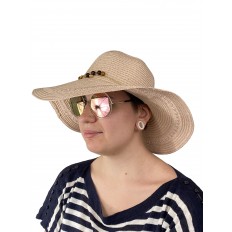 На фото 2 - Плетёная женская шляпа с широкими полями, цвет пудровый
