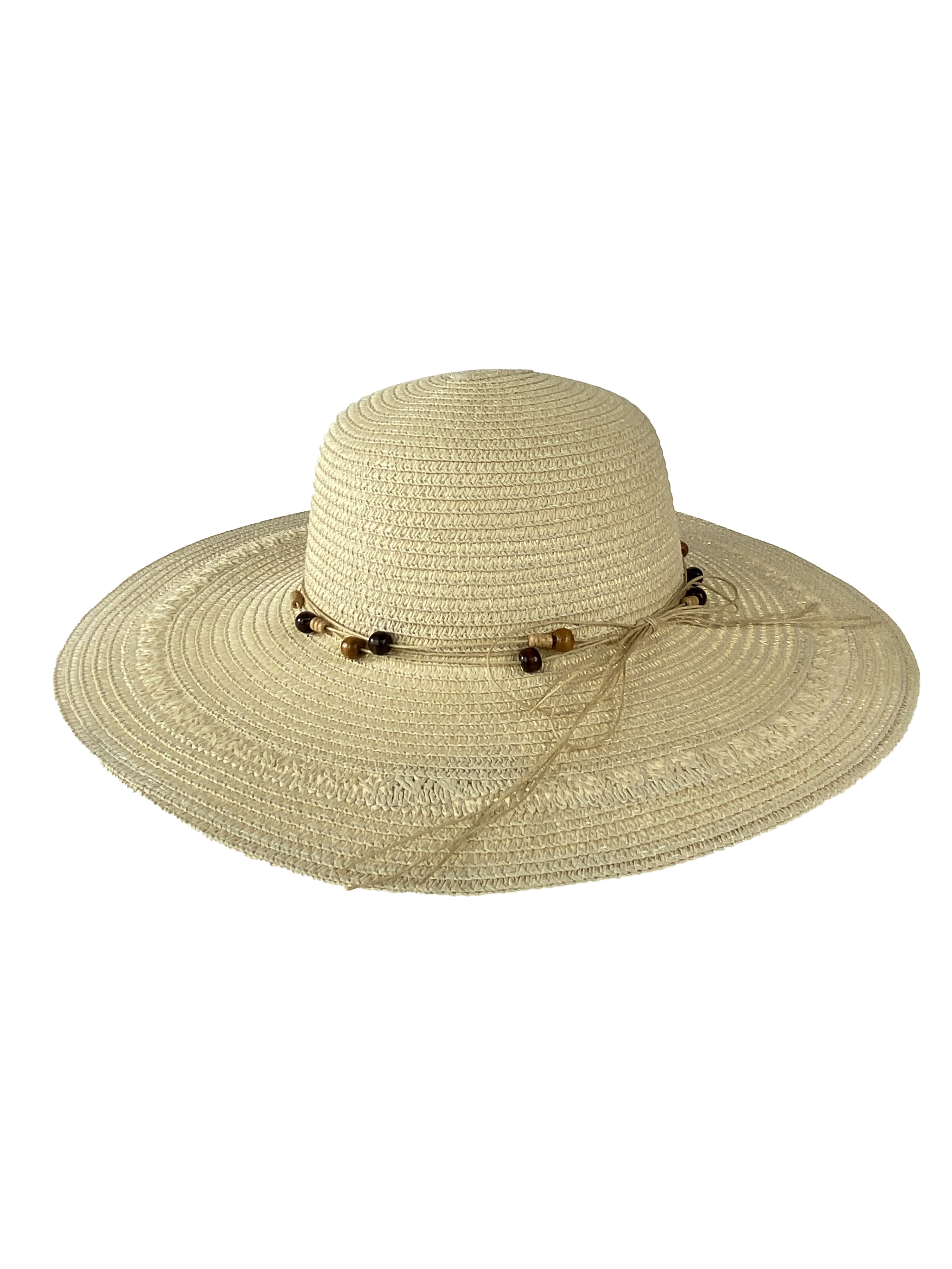 На фото 1 - Плетёная женская шляпа с широкими полями, цвет молочный