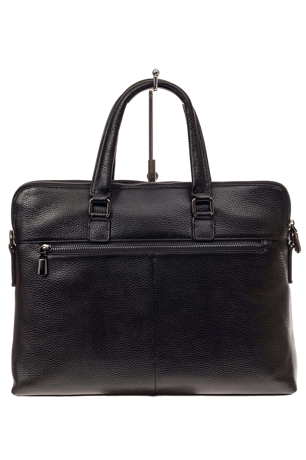 На фото 3 - Мужская сумка-папка из натуральной кожи, цвет черный