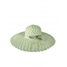 На фото 1 - Женская соломенная шляпа, цвет зелёный