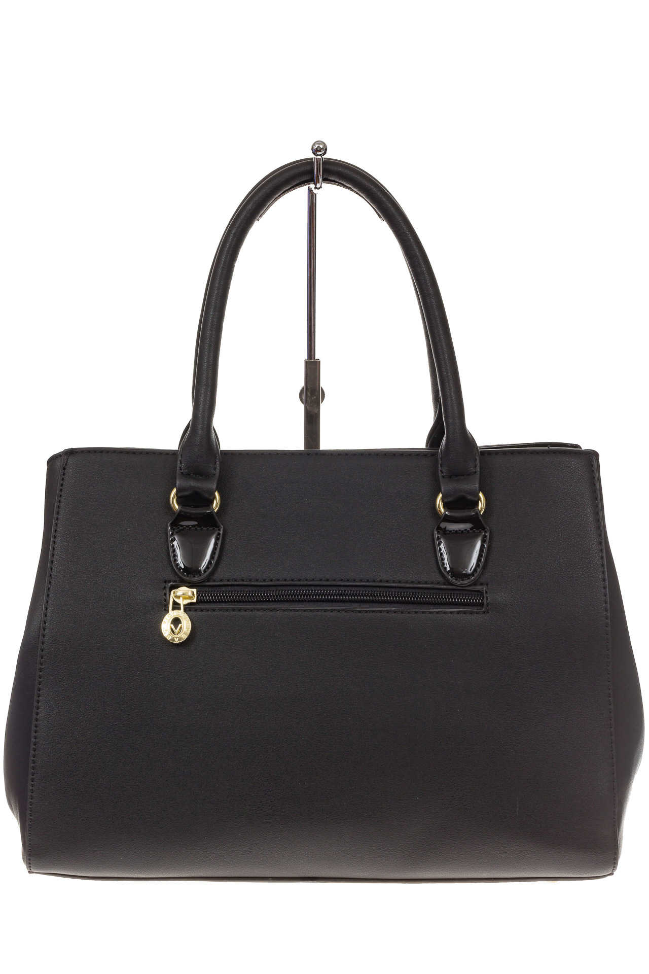 На фото 3 - Классическая женская сумка из искусственной кожи, цвет черный