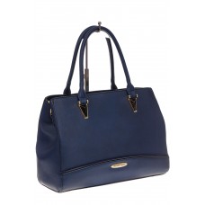 На фото 1 - Классическая женская сумка из искусственной кожи, цвет синий