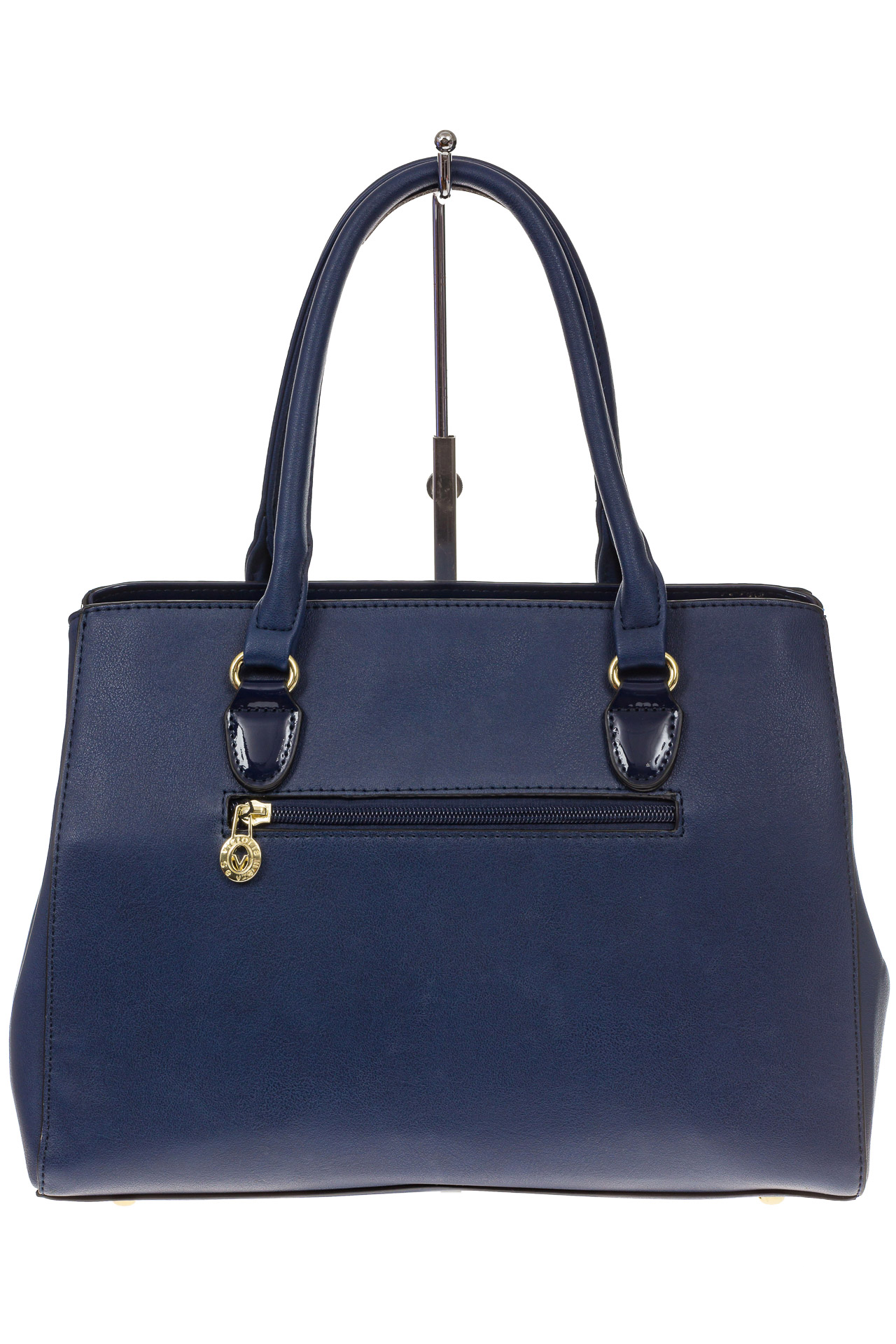 На фото 3 - Классическая женская сумка из искусственной кожи, цвет синий