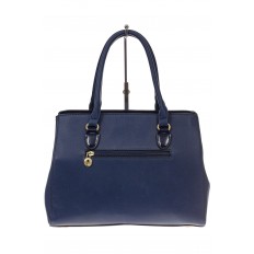 На фото 3 - Классическая женская сумка из искусственной кожи, цвет синий