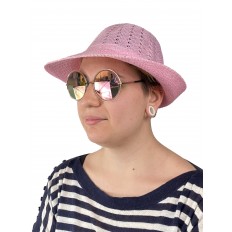На фото 2 - Лёгкая женская шляпка, цвет фуксия
