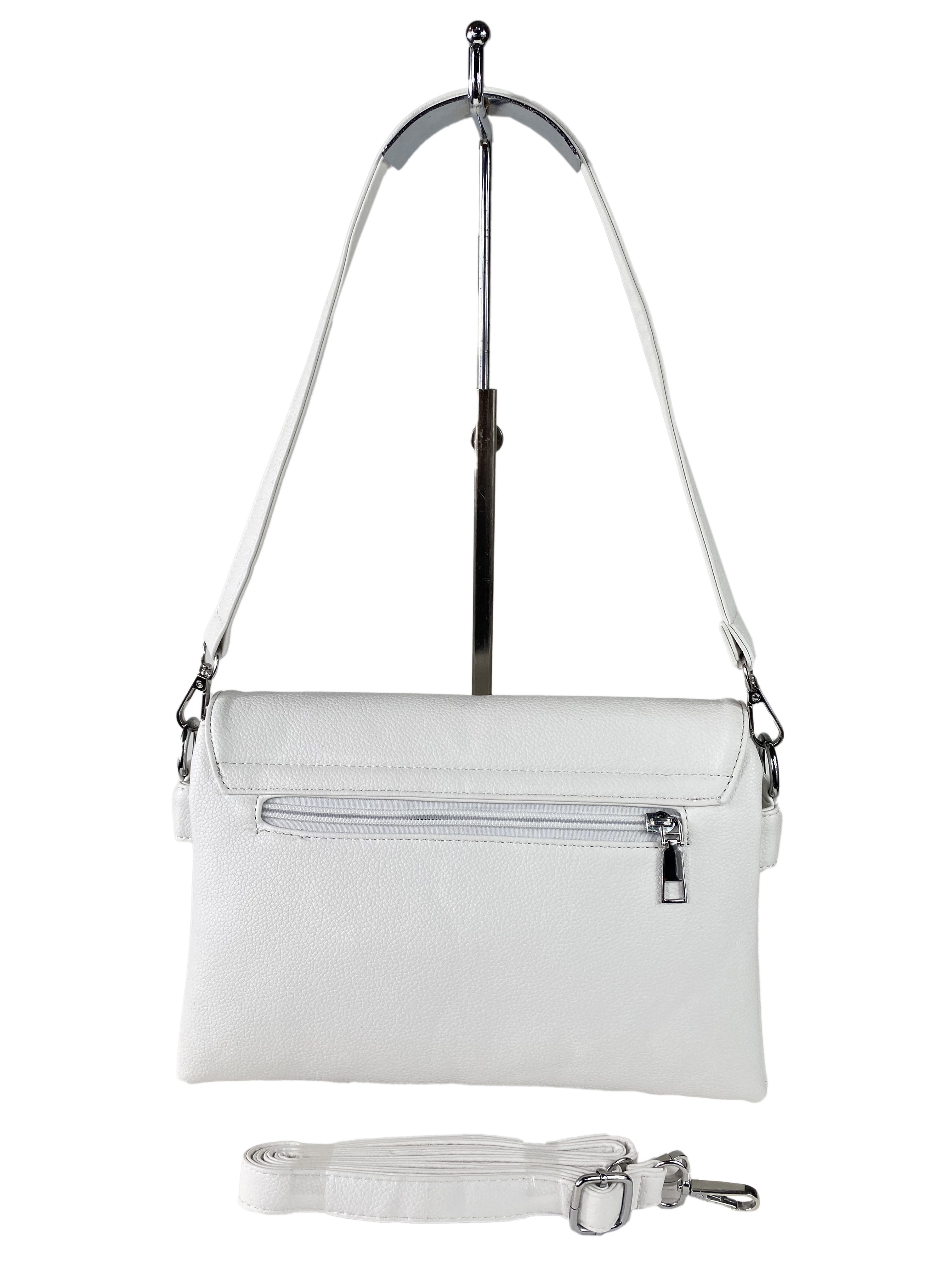 На фото 3 - Женская сумка-клатч  из мягкой  искусственной кожи,цвет белый