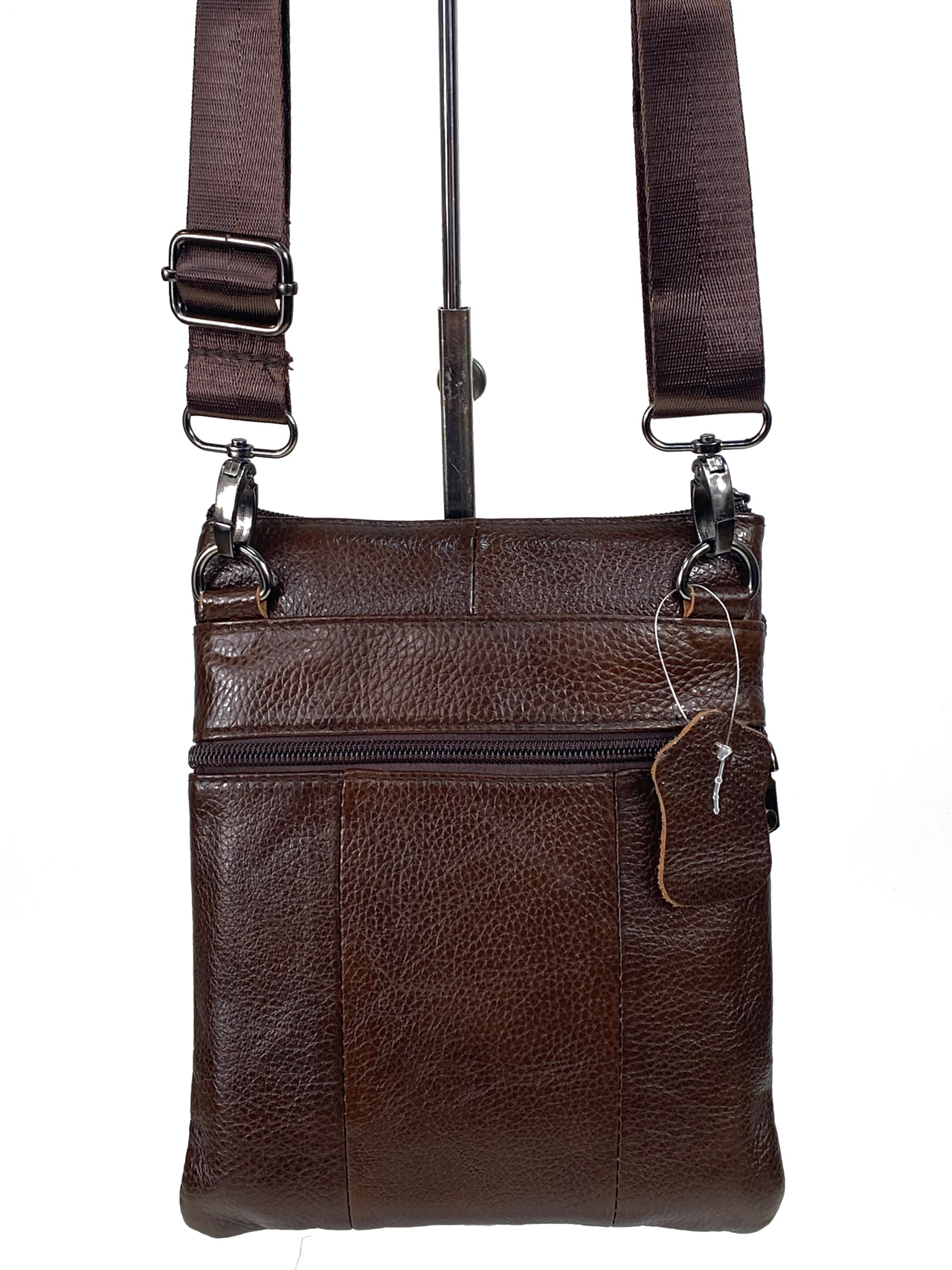 На фото 2 - Мужская сумка планшет из натуральной кожи, цвет коричневый