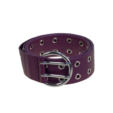 На фото 1 -  Ремень женский с люверсами из искусственной кожи, цвет  фиолетовый