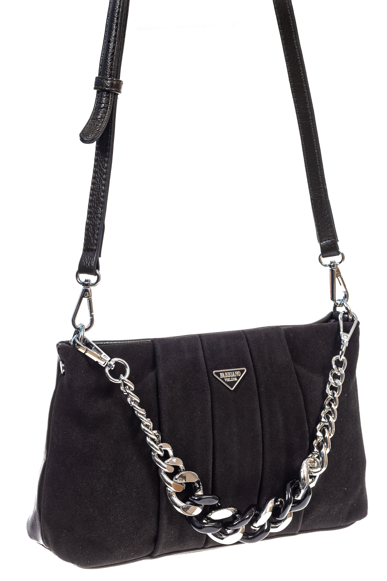 На фото 3 - Женская сумка кросс-боди  из натуральной замши и искусственной кожи, цвет шоколад