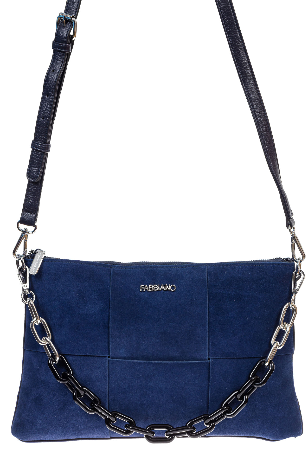 На фото 2 - Женская сумка клатч  из натуральной замши и искусственной кожи, цвет синий