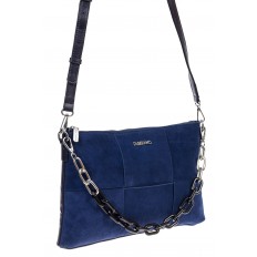 На фото 3 - Женская сумка клатч  из натуральной замши и искусственной кожи, цвет синий