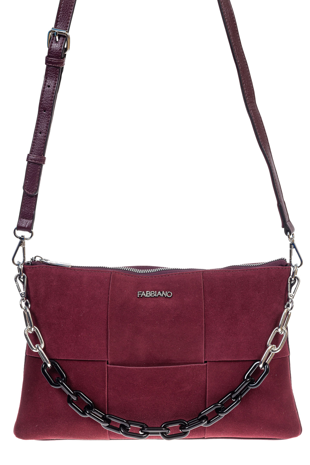 На фото 2 - Женская сумка клатч  из натуральной замши и искусственной кожи, цвет бордо