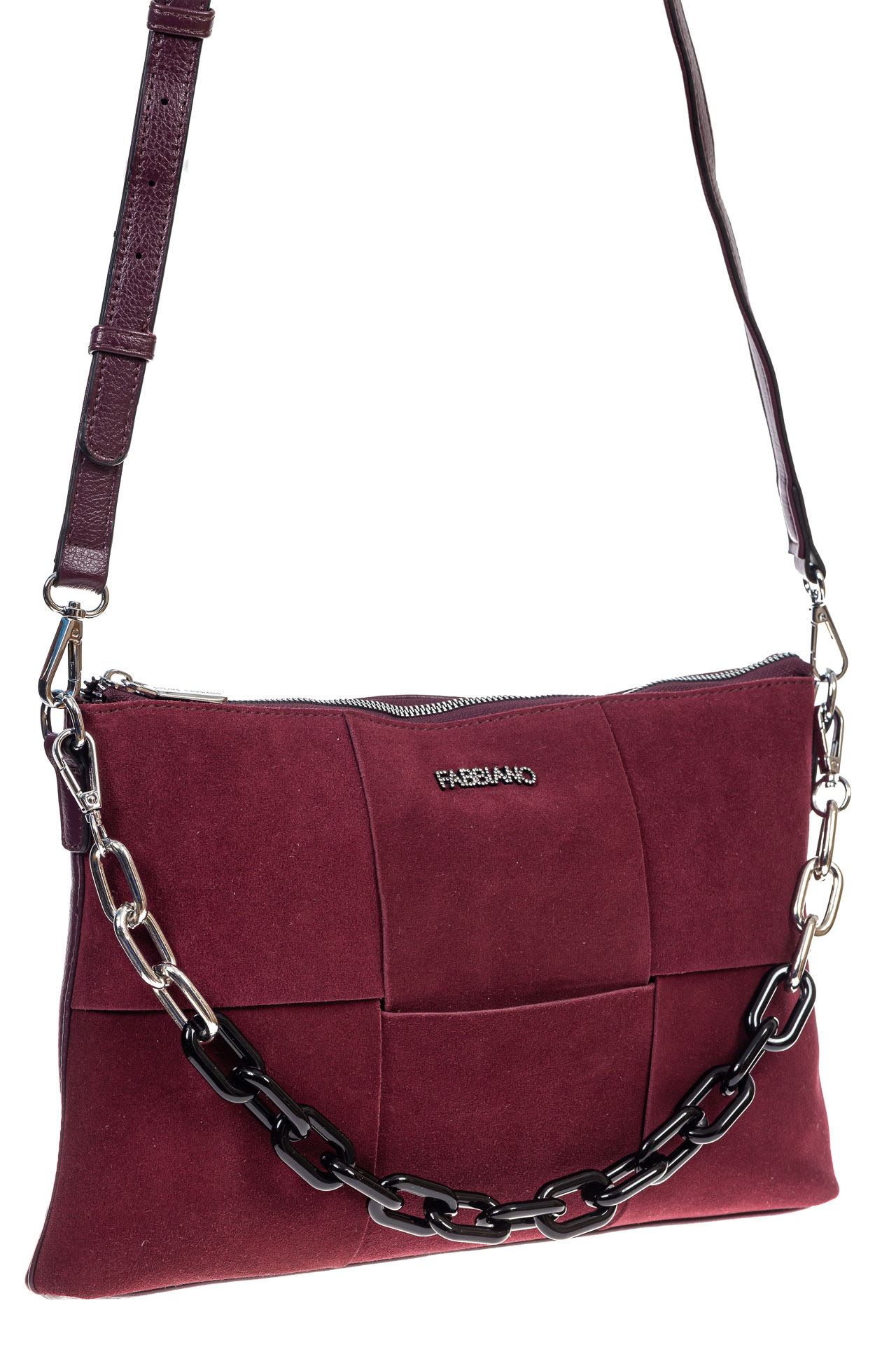 На фото 3 - Женская сумка клатч  из натуральной замши и искусственной кожи, цвет бордо