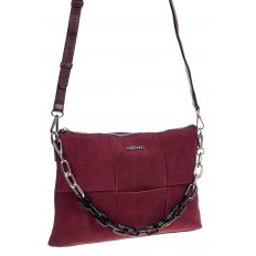 На фото 3 - Женская сумка клатч  из натуральной замши и искусственной кожи, цвет бордо