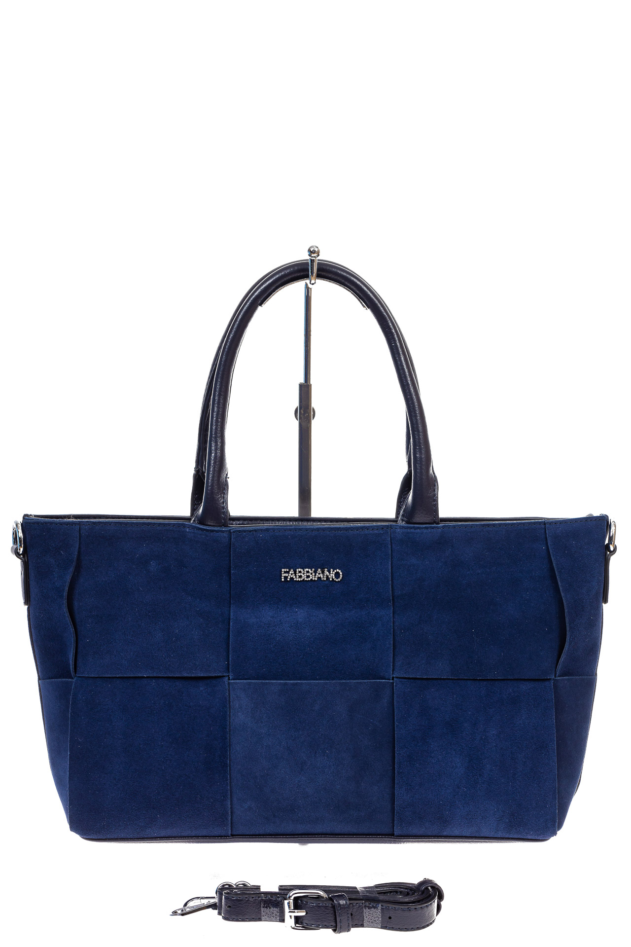 На фото 2 - Женская сумка   из натуральной замши и искусственной кожи, цвет синий