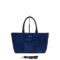 На фото 2 - Женская сумка   из натуральной замши и искусственной кожи, цвет синий
