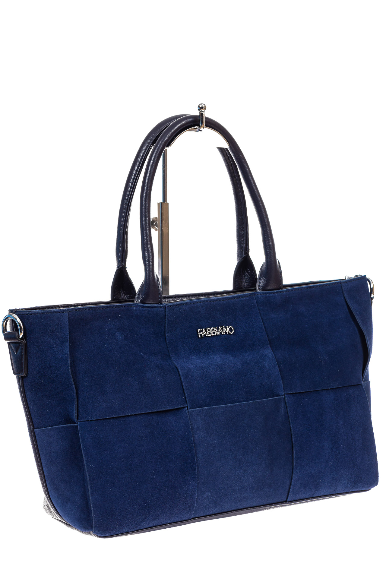 На фото 3 - Женская сумка   из натуральной замши и искусственной кожи, цвет синий