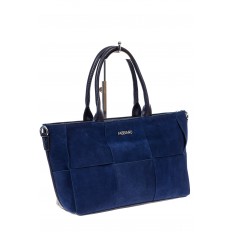 На фото 3 - Женская сумка   из натуральной замши и искусственной кожи, цвет синий