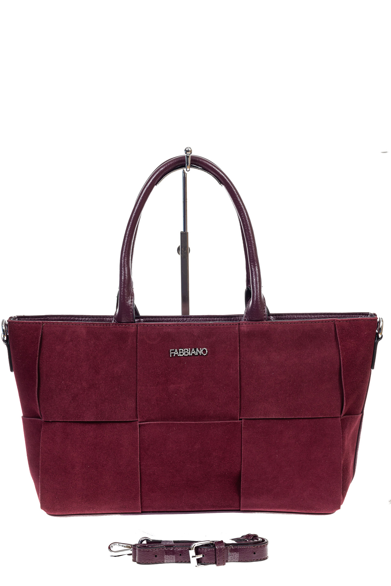 На фото 2 - Женская сумка   из натуральной замши и искусственной кожи, цвет бордо
