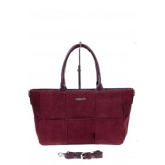 На фото 2 - Женская сумка   из натуральной замши и искусственной кожи, цвет бордо