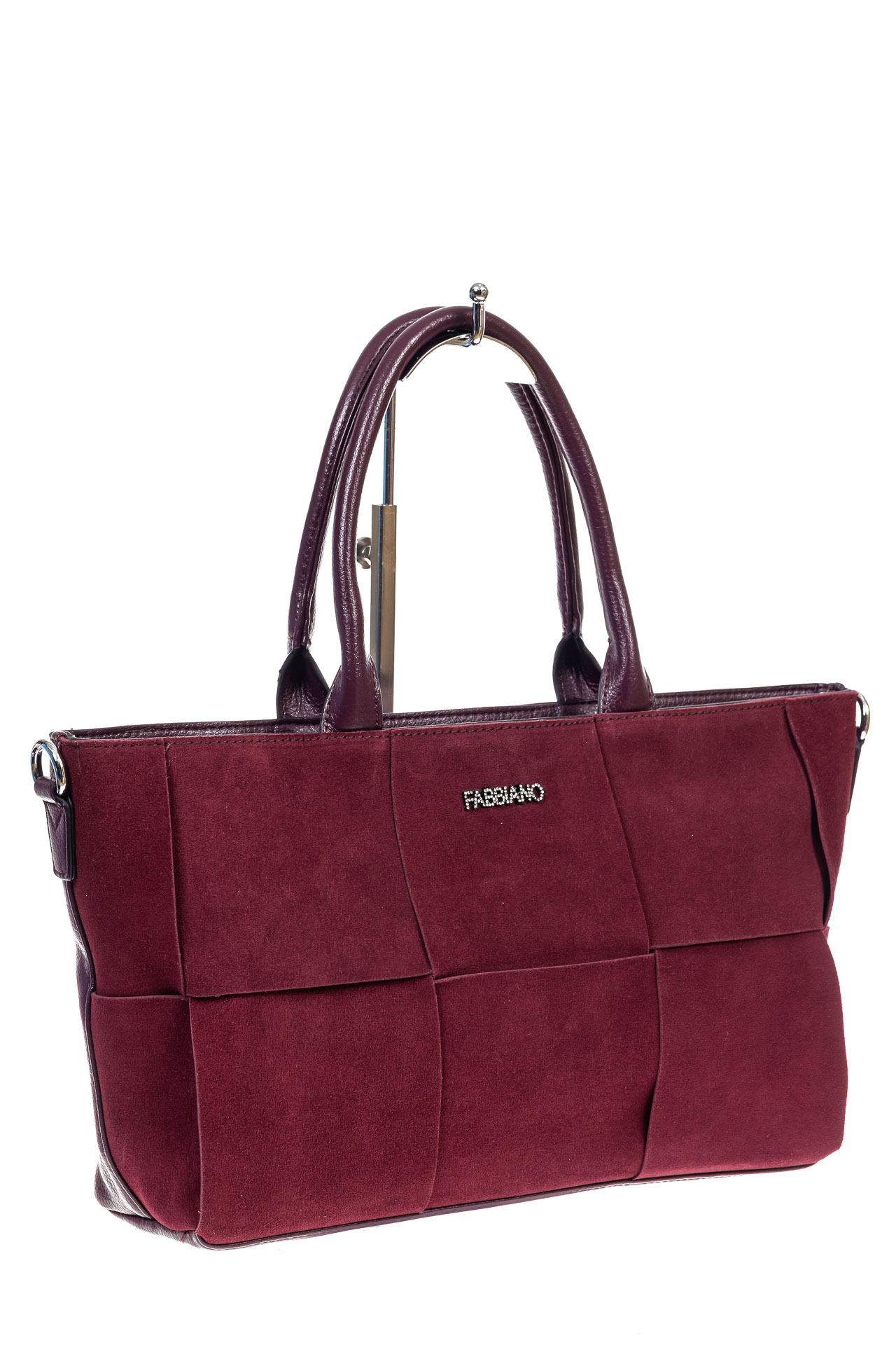 На фото 3 - Женская сумка   из натуральной замши и искусственной кожи, цвет бордо
