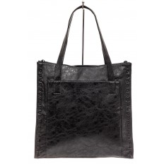 На фото 2 - Большая качественная сумка комбинированная, цвет черный