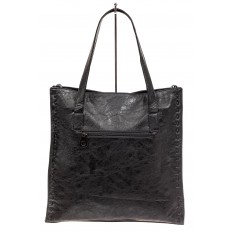 На фото 3 - Большая качественная сумка комбинированная, цвет черный
